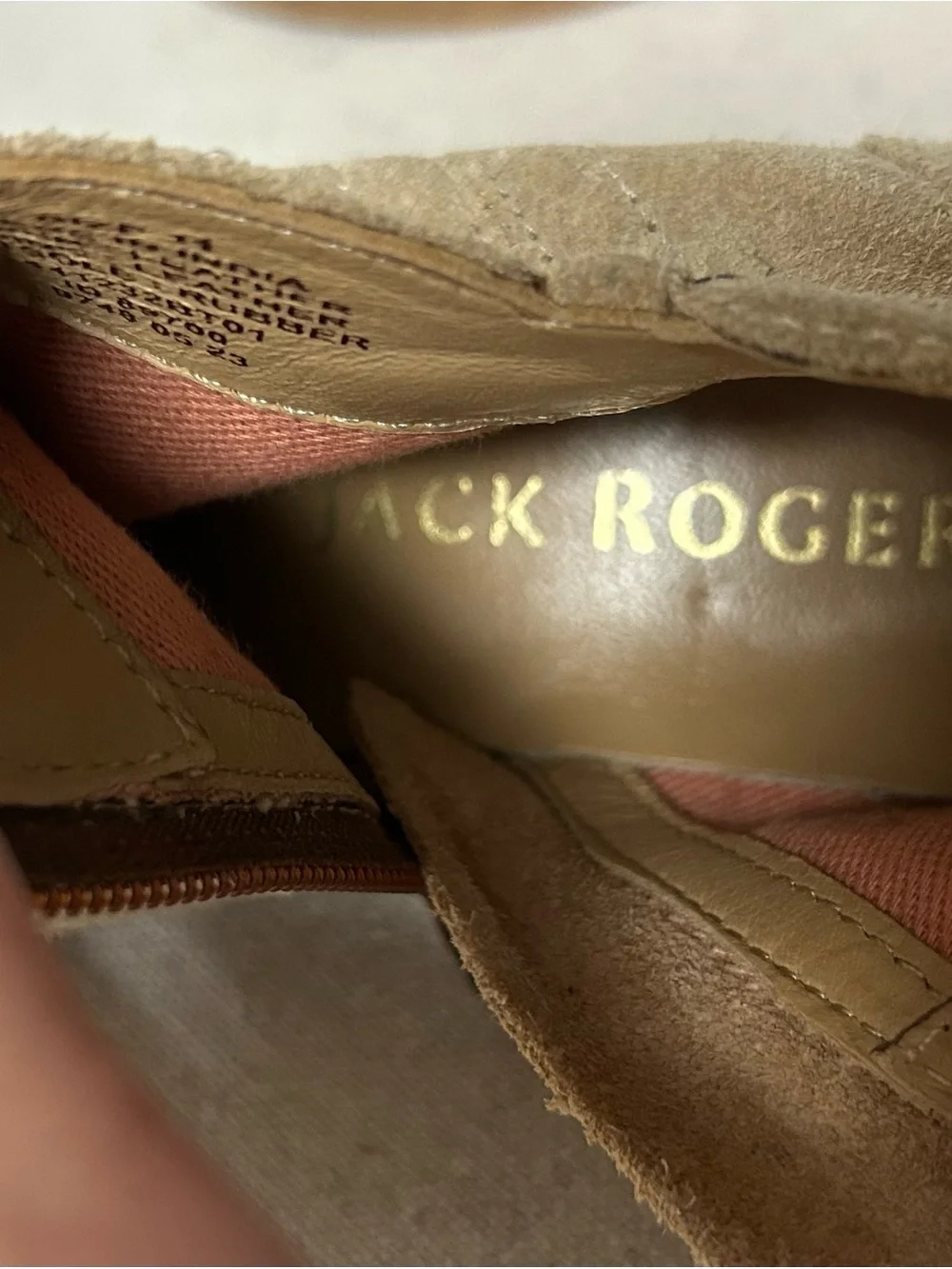 Jack Rogers Booties Girl’s 11 Beige Suede Leather